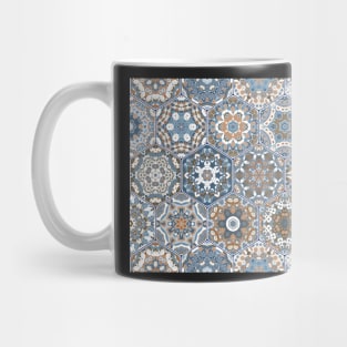 Hexagonal Oriental and ethnic motifs in patterns. Mug